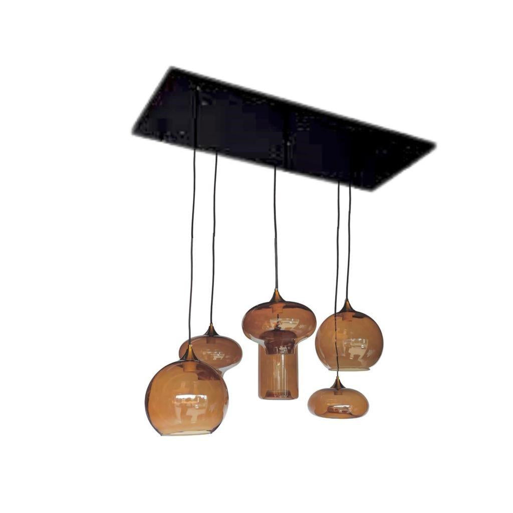 Plafondlamp brown rook Velo Orbs