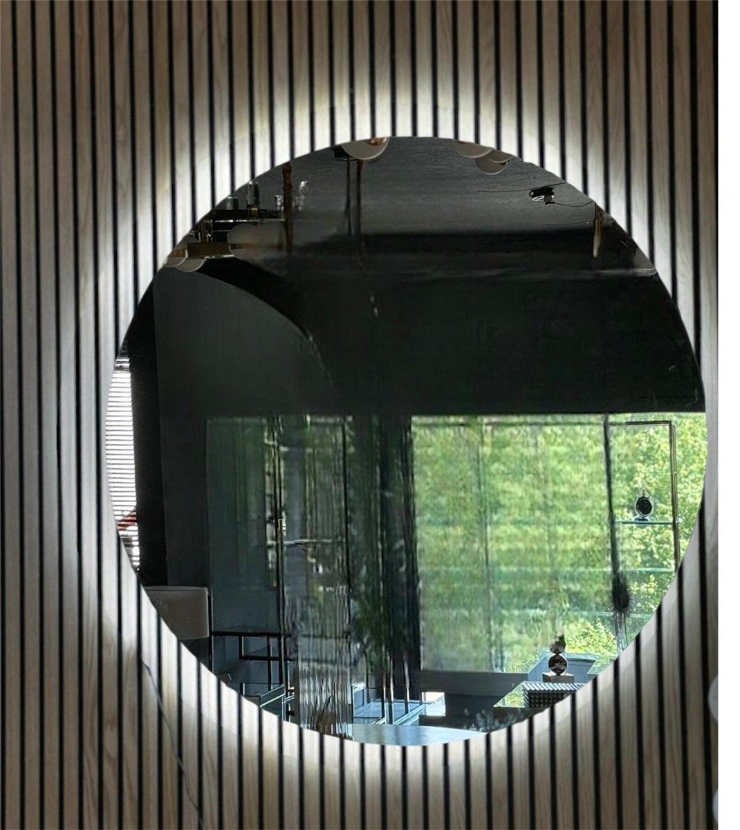 Spiegel met licht Jade transparant 100x100