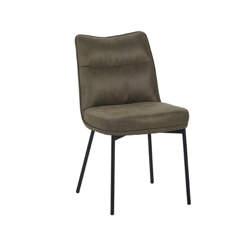 Eetkamerstoel Lennon 50x65x89 cm Moss Micro Suede | Zwart Metaal