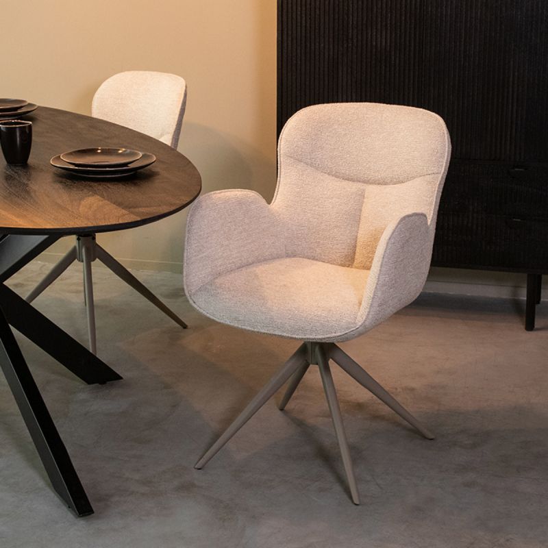 Eetkamerstoel Lasse 60x65x90 cm Naturel Canyon | Taupe Metaal