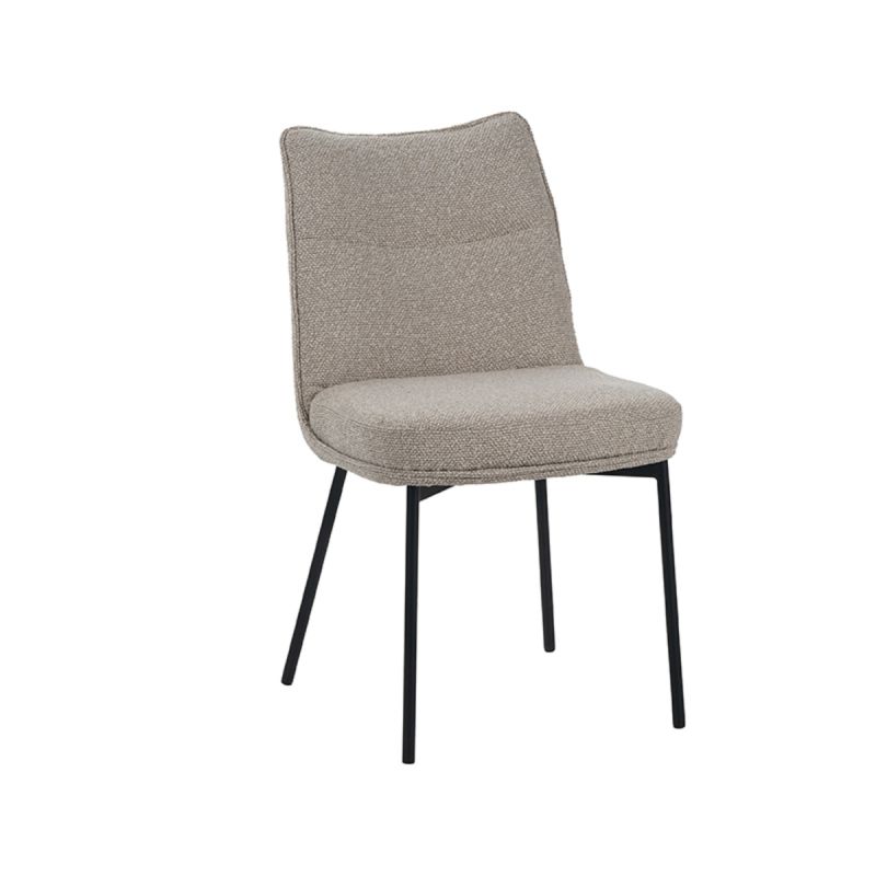 Eetkamerstoel Lennon 50x65x89 cm Naturel Royal Boucle | Zwart Metaal
