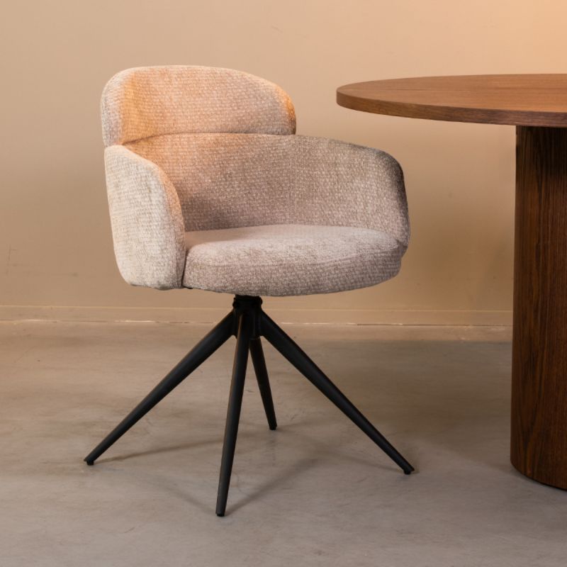 Eetkamerstoel Levi 56x60x80 cm Clay Elite | Zwart Metaal