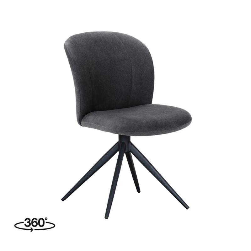 Eetkamerstoel Kimo 49x62x85 cm Antraciet Cosmo | Zwart Metaal