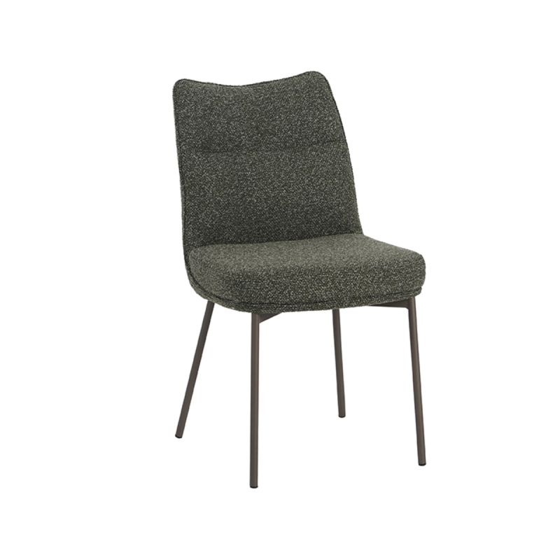 Eetkamerstoel Lennon 50x65x89 cm Forest Royal Boucle | Zwart Metaal