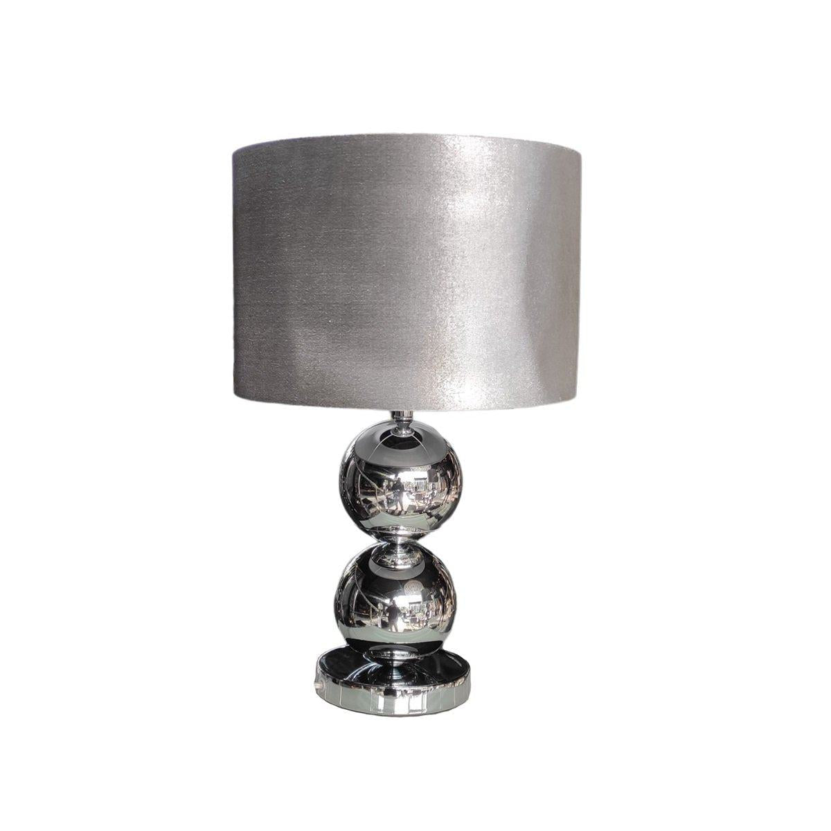 Tafellamp 2 orbs Solara Zilver