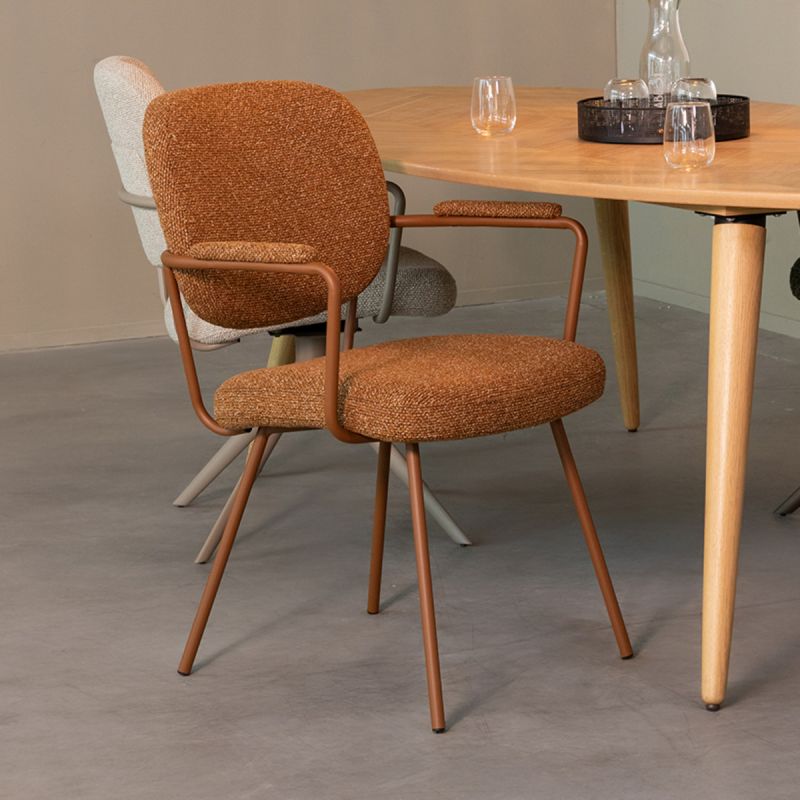 Eetkamerstoel Lausanne 61x64x89 cm Coral Royal Boucle | Coral Metaal
