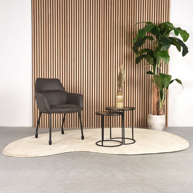 Eetkamerstoel Lenny 56x64x84 cm Antraciet Micro Suede | Zwart Metaal