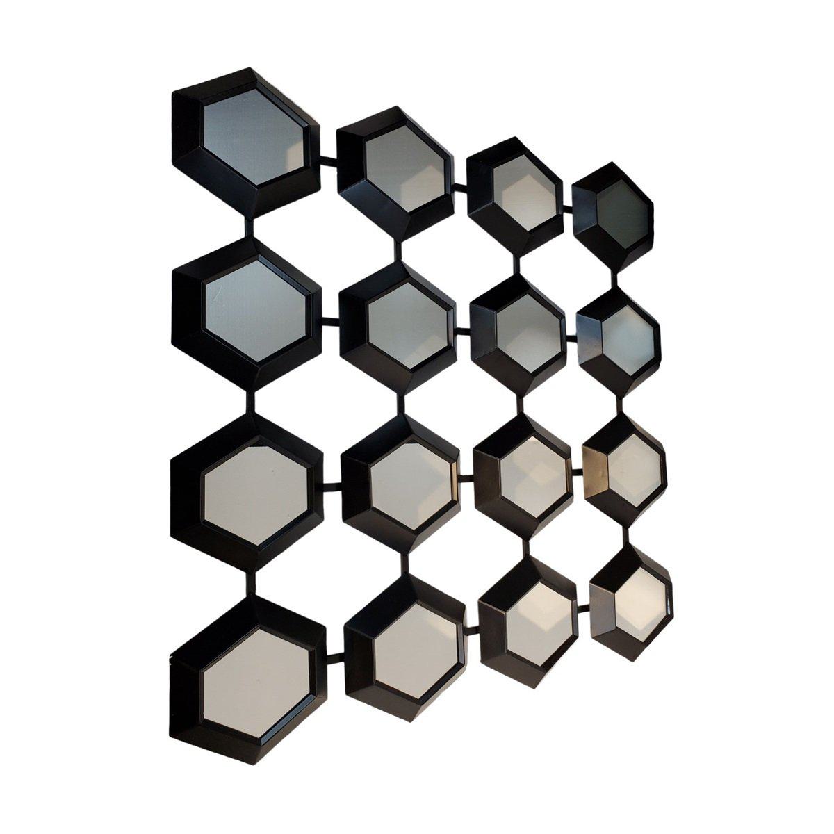 Spiegel Elin zwart 120x120x5