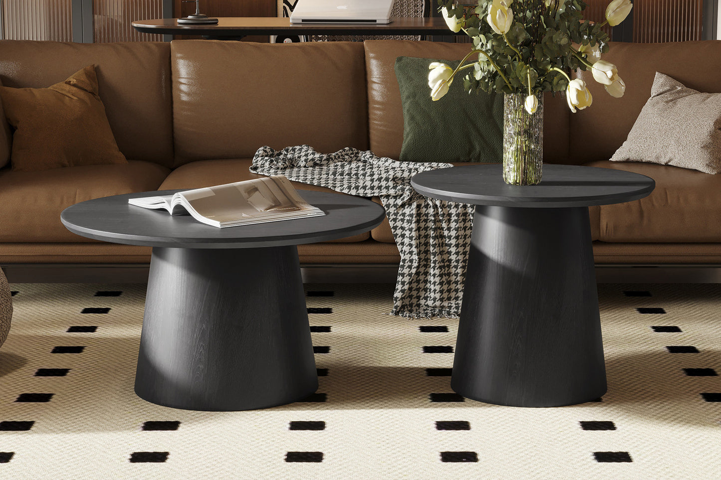 Bijzetttafel matt 60 cm Rond Decor Donkerbruin