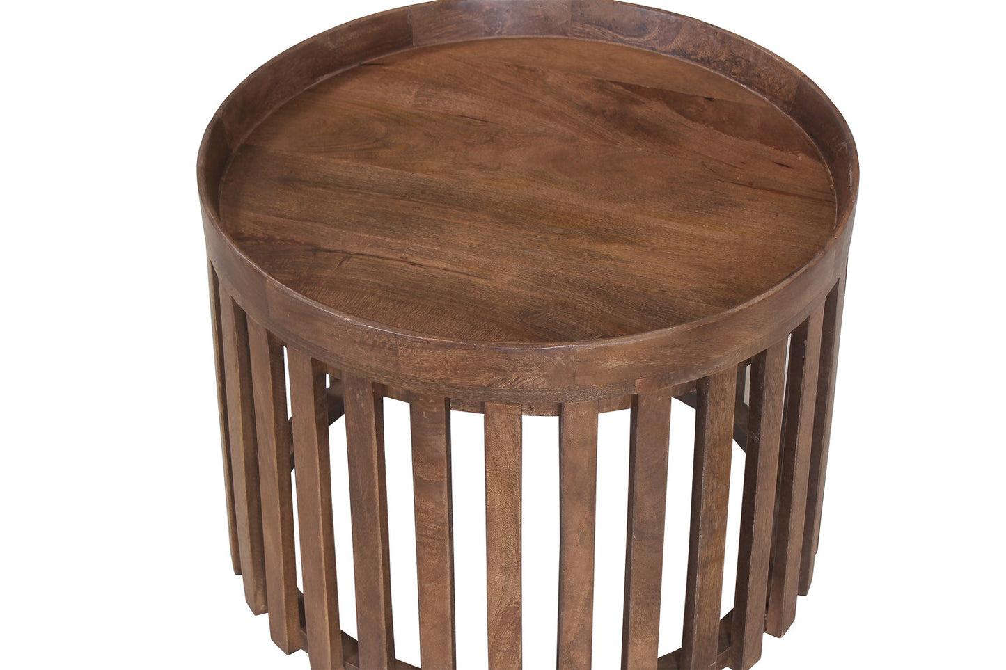 Salontafel auro 2-delig Rond Mango hout Lichtbruin