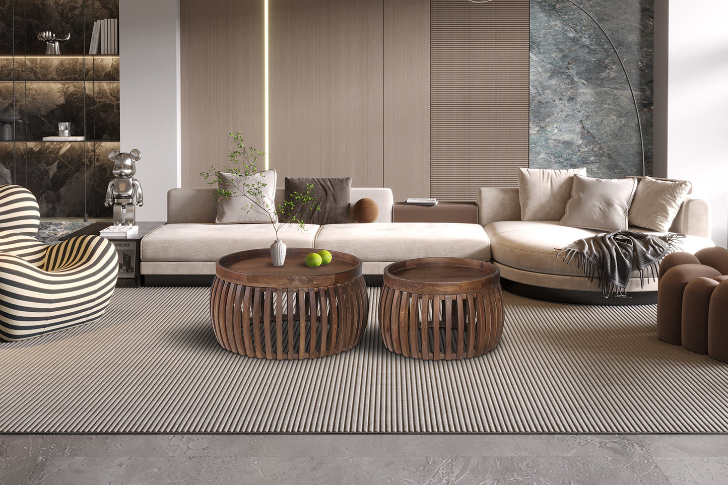 Salontafel tondo 45x50 cm Rond Mango hout Lichtbruin (Copy)
