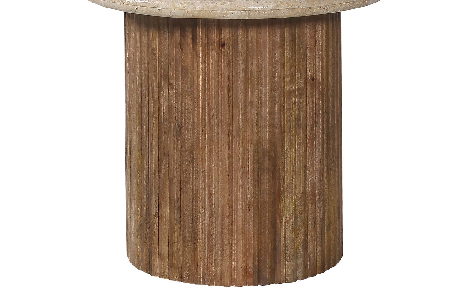 Bijzettafel arden 50 cm Mango hout met Travertin Beige