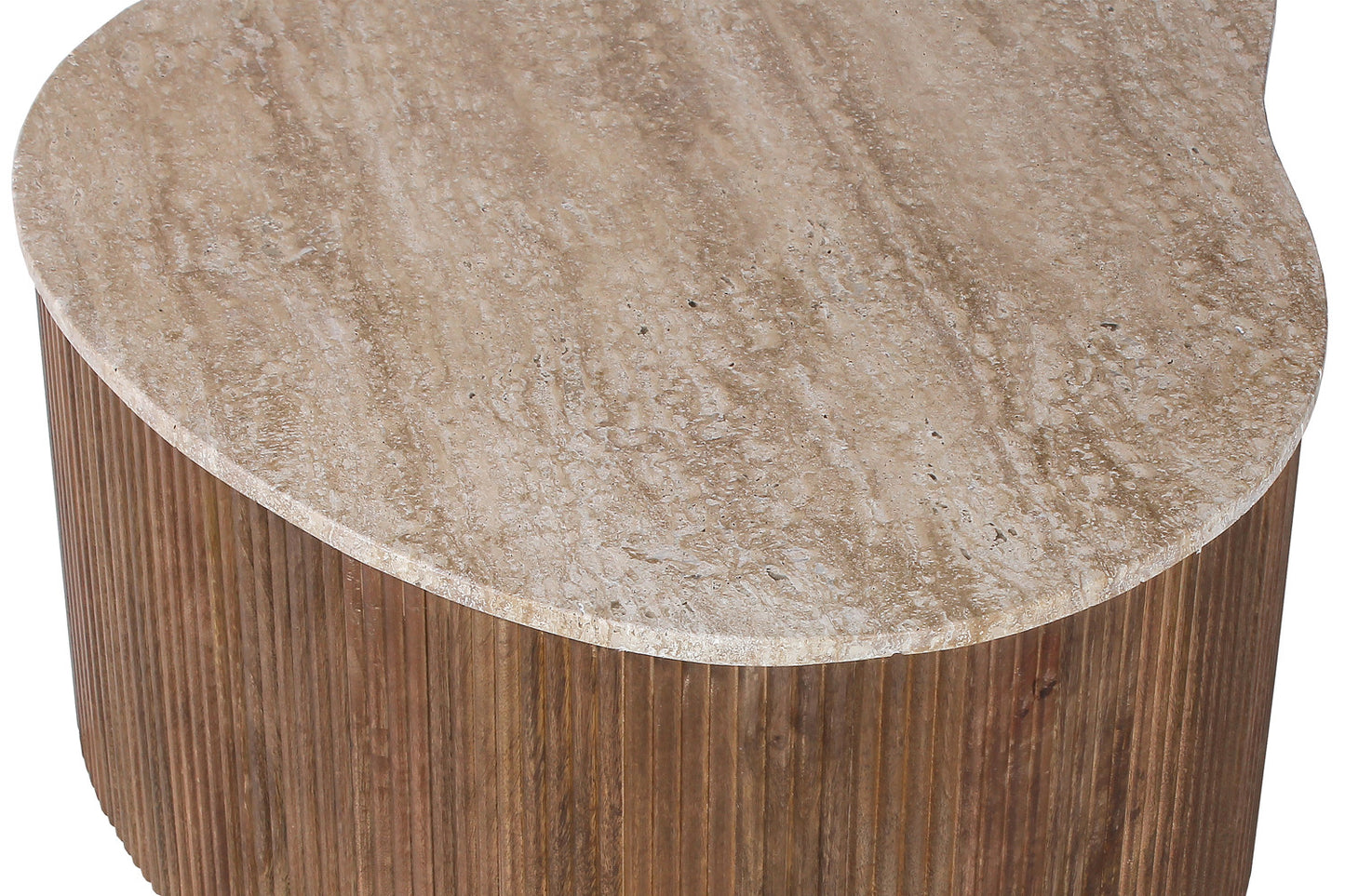 Salontafel Nova 83 cm Mango hout met Travetin Beige