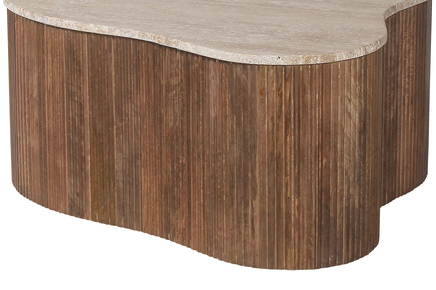 Salontafel Nova 83 cm Mango hout met Travetin Beige