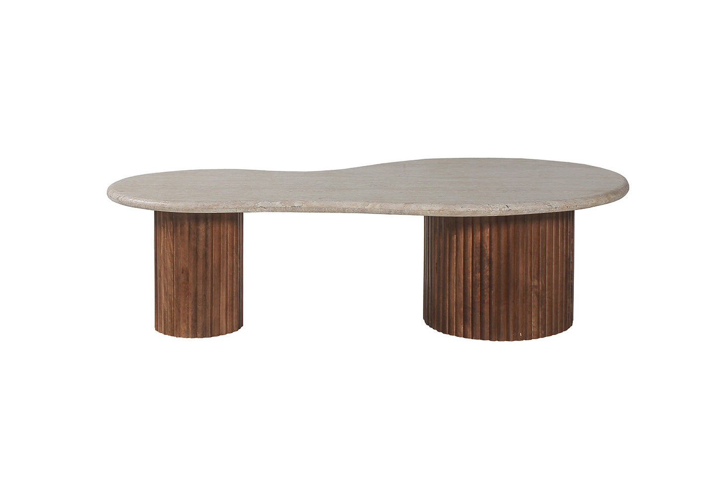 Salontafel linea 120 cm Mango hout met Travertin Beige