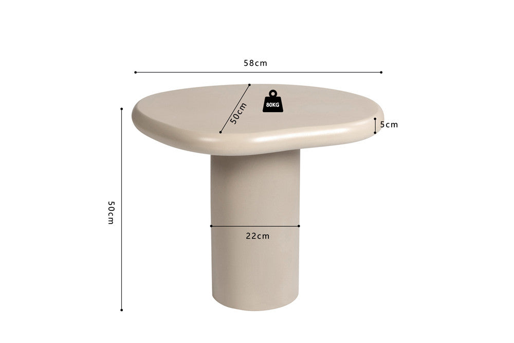 Salontafel rivaro 58 cm Cement Beige