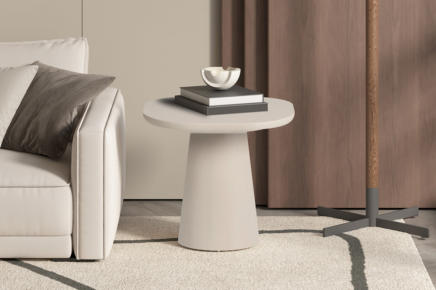 Salontafel rivaro 55 cm Ovaal Cement Beige