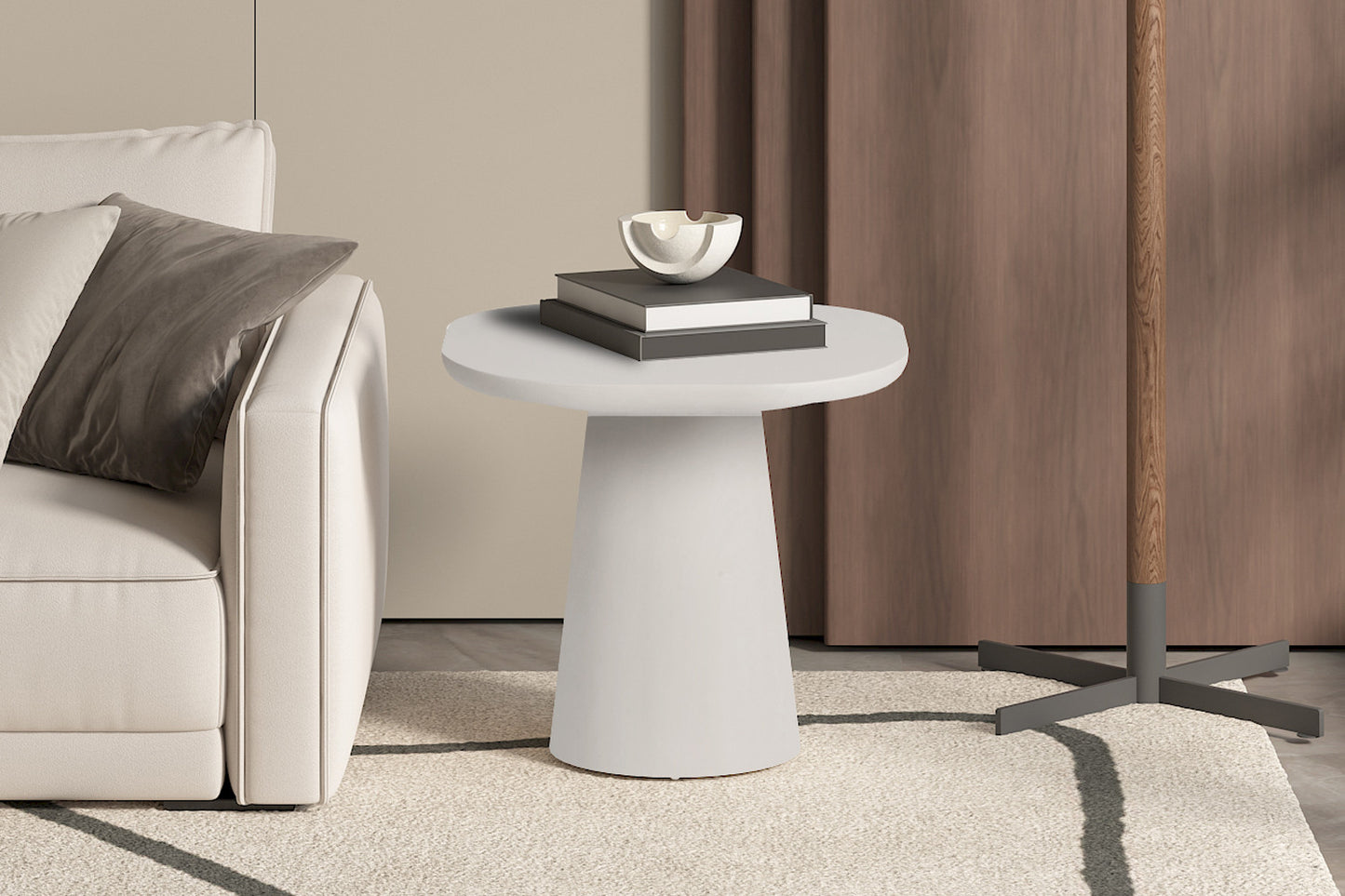 Salontafel rivaro 55 cm Ovaal Cement Wit