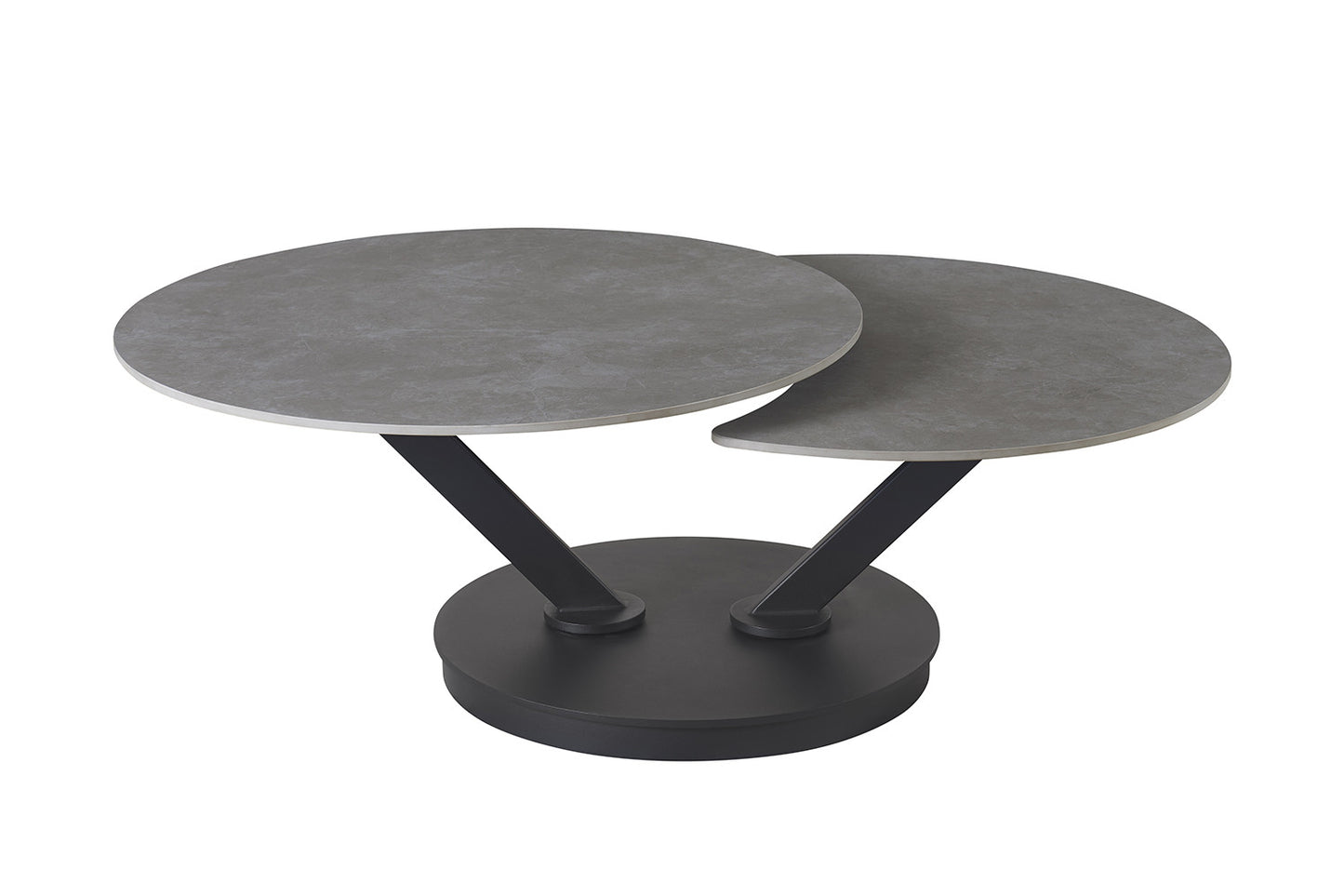 Salontafel nero Rond Draaibaar Steen Lichtgrijs