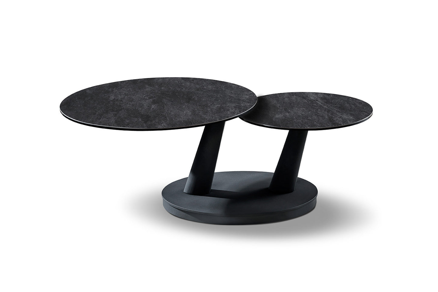 Salontafel noir Rond Draaibaar Steen Donkergrijs