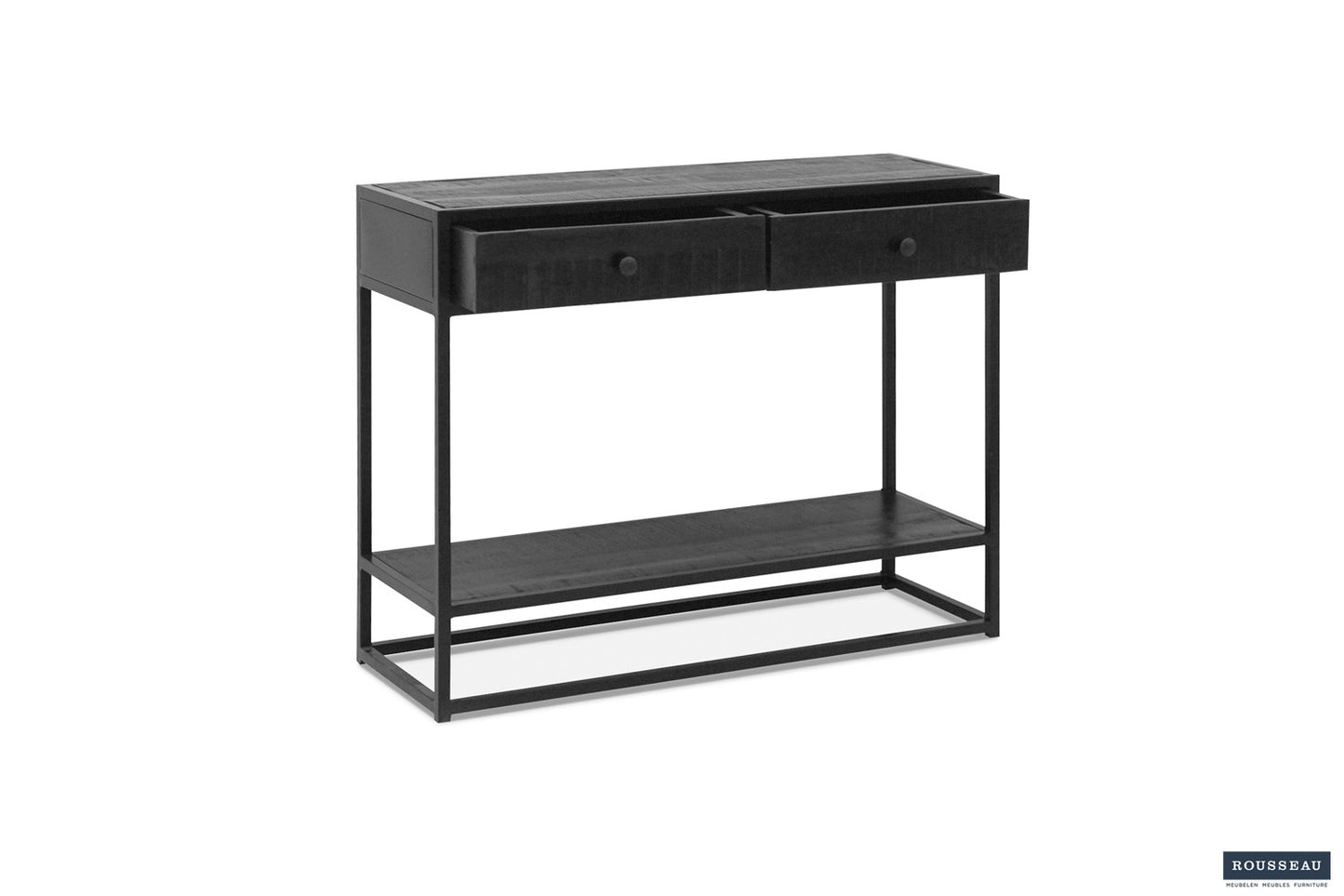 Console hart Mango hout Zwart