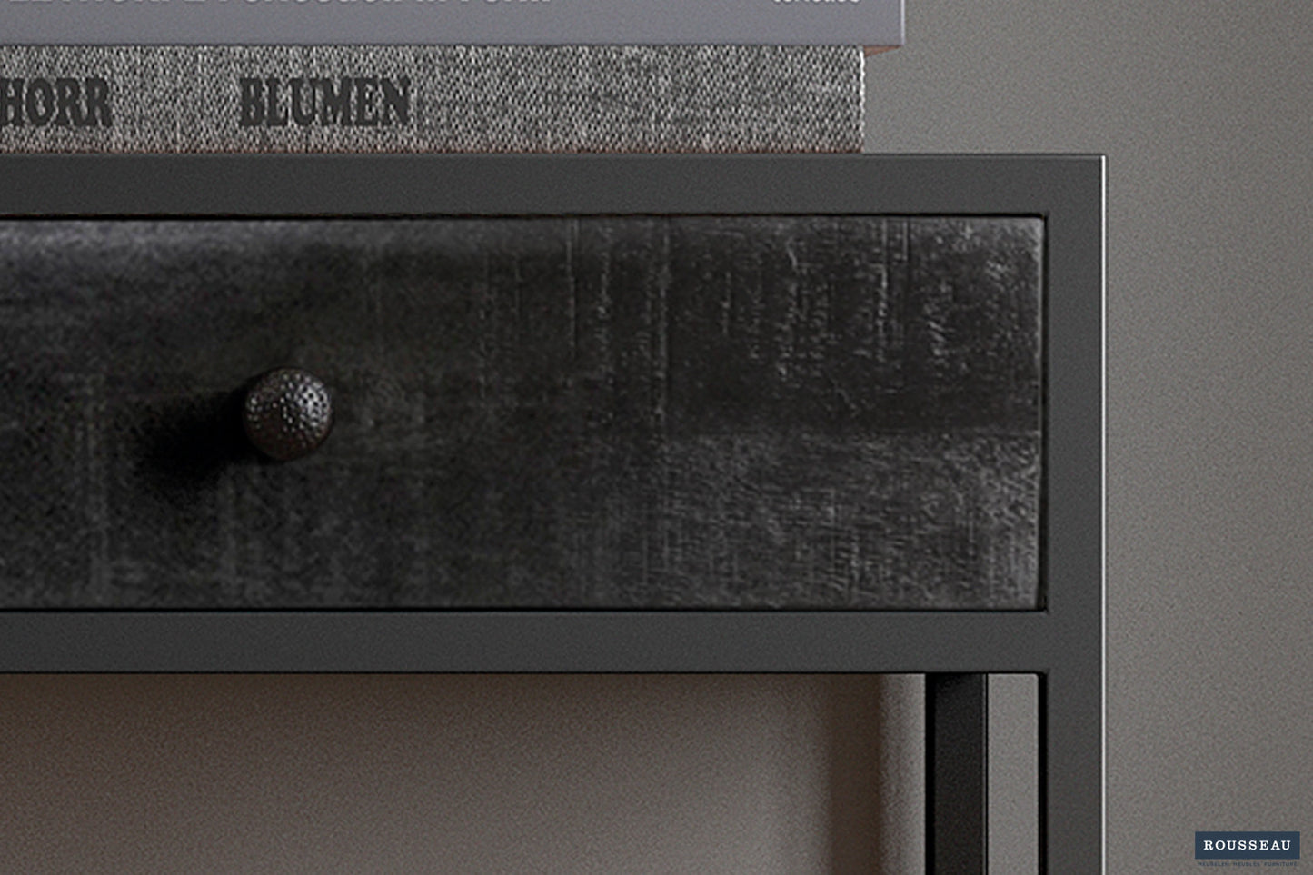 Console hart Mango hout Zwart