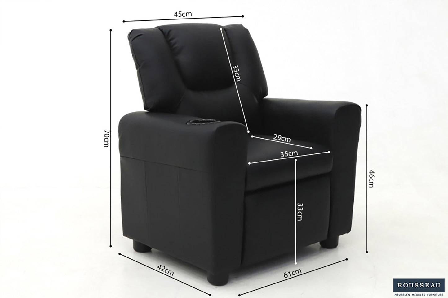 Mini-Relax axel manueel verstelbaar PU Zwart