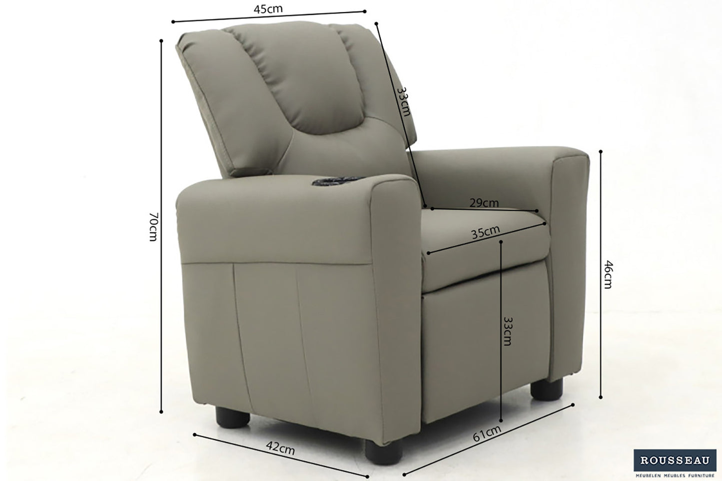 Mini-Relax axel manueel verstelbaar PU Grijs