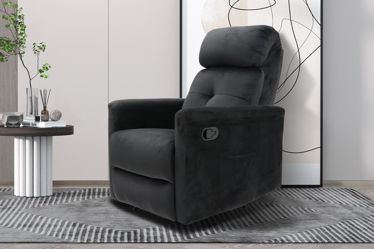 Relax levi manueel verstelbaar Stof Zwart