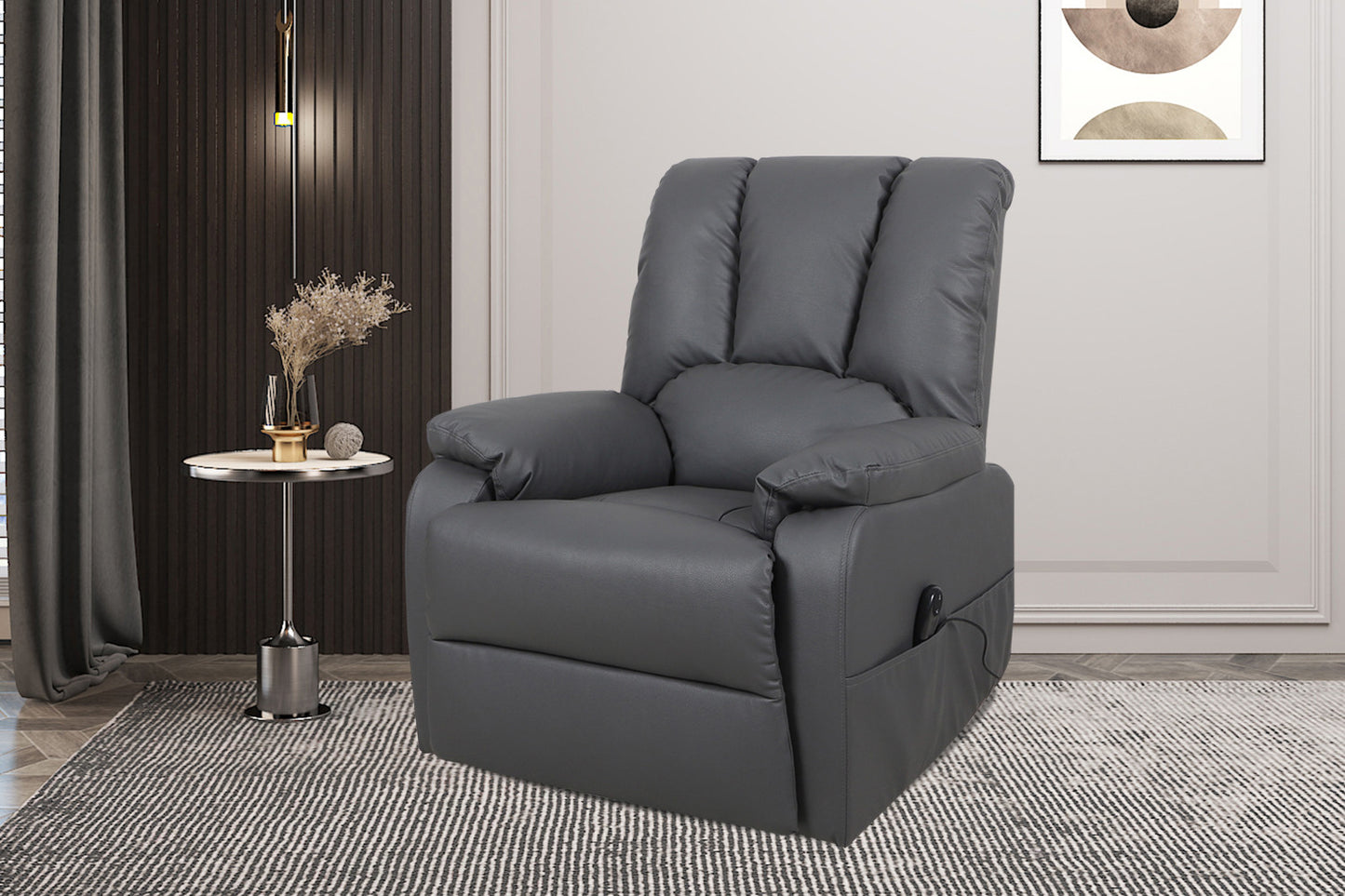 Electrische Relax met lift nero PU Grijs