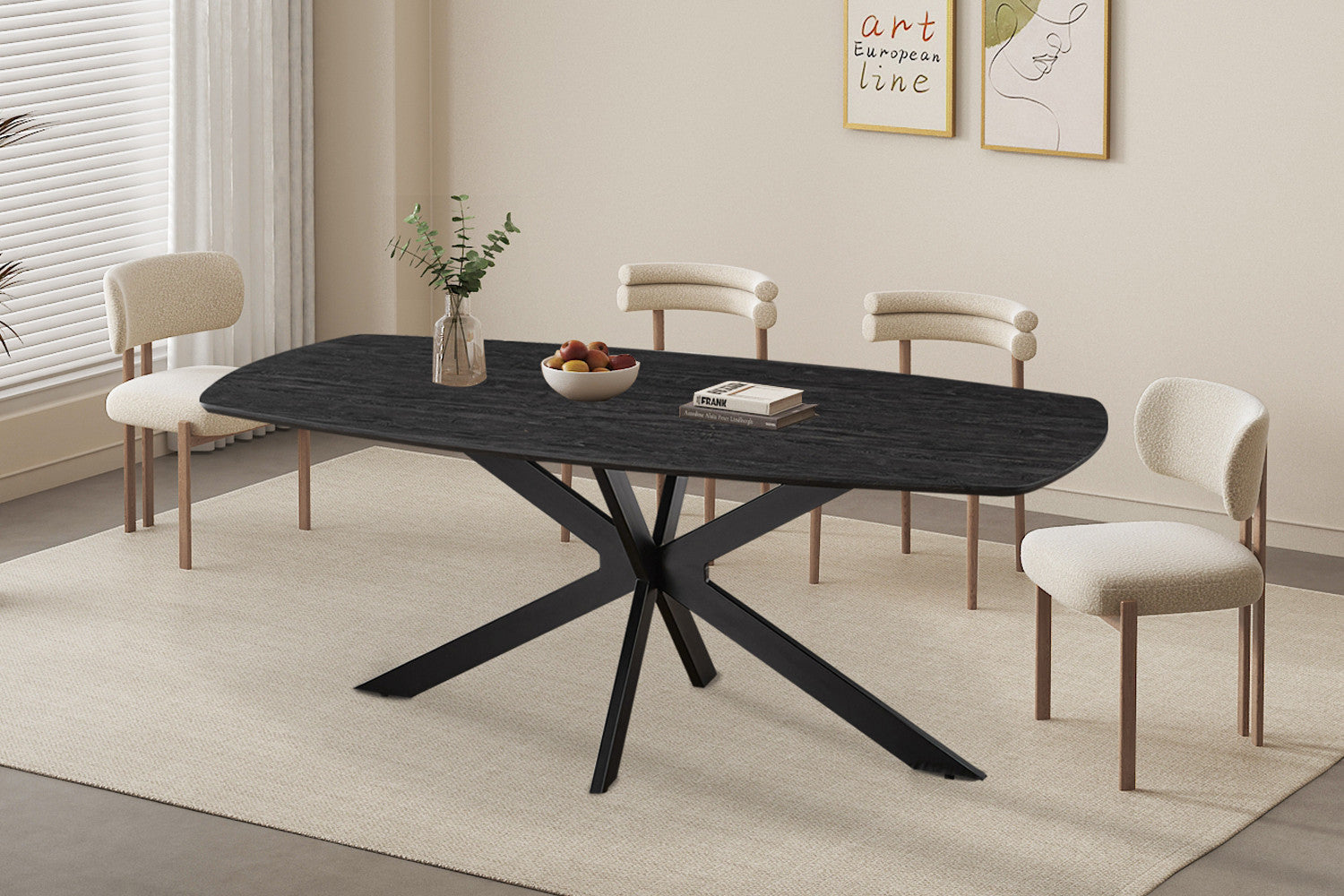 Tafel tanto 200 cm Deens Ovaal Decor Donkerbruin