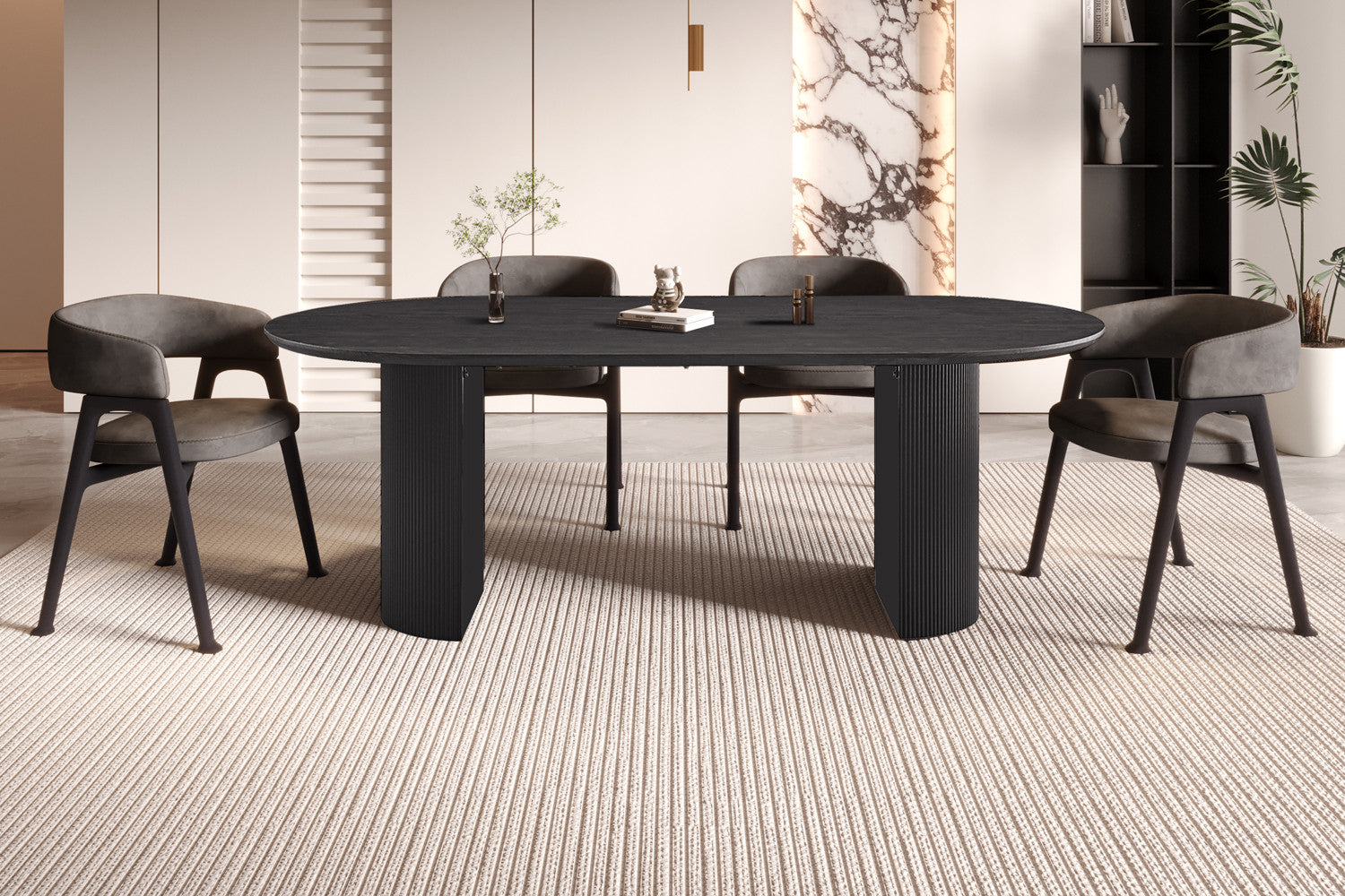 Tafel zent 220 cm Ovaal Decor Donkerbruin