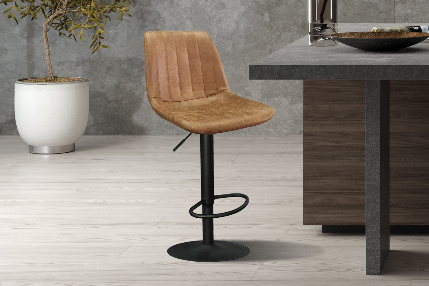 Barstoel belingo PU Ote Topper 02 Cognac