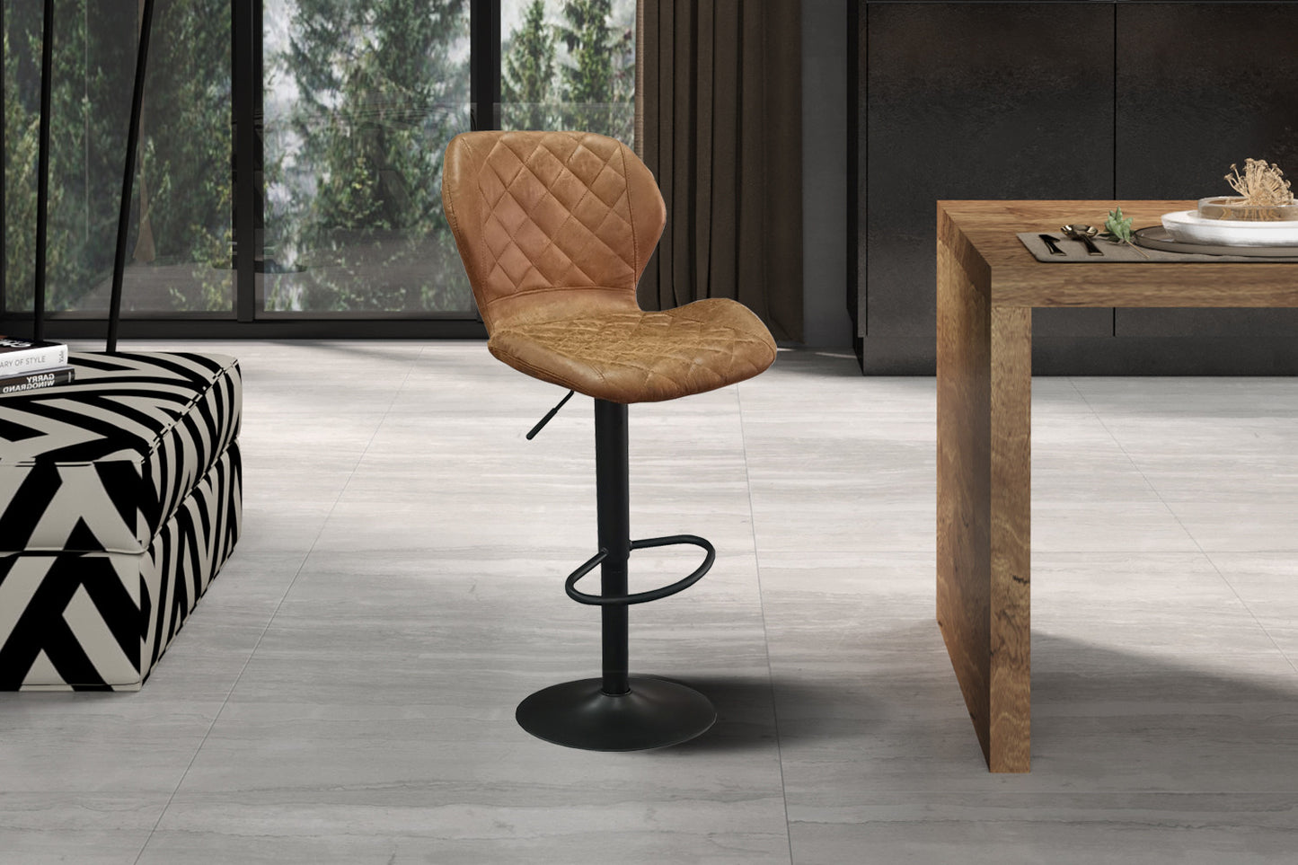 Barstoel devites PU Ote Topper 02 Cognac