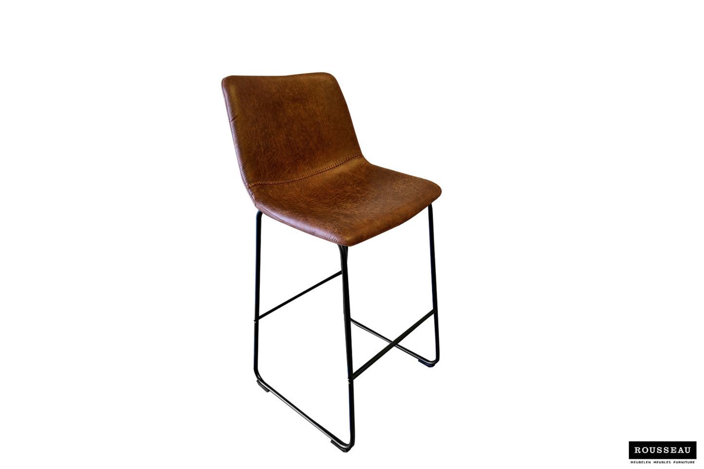 Barstoel acacia PU Ote Topper 02 Cognac