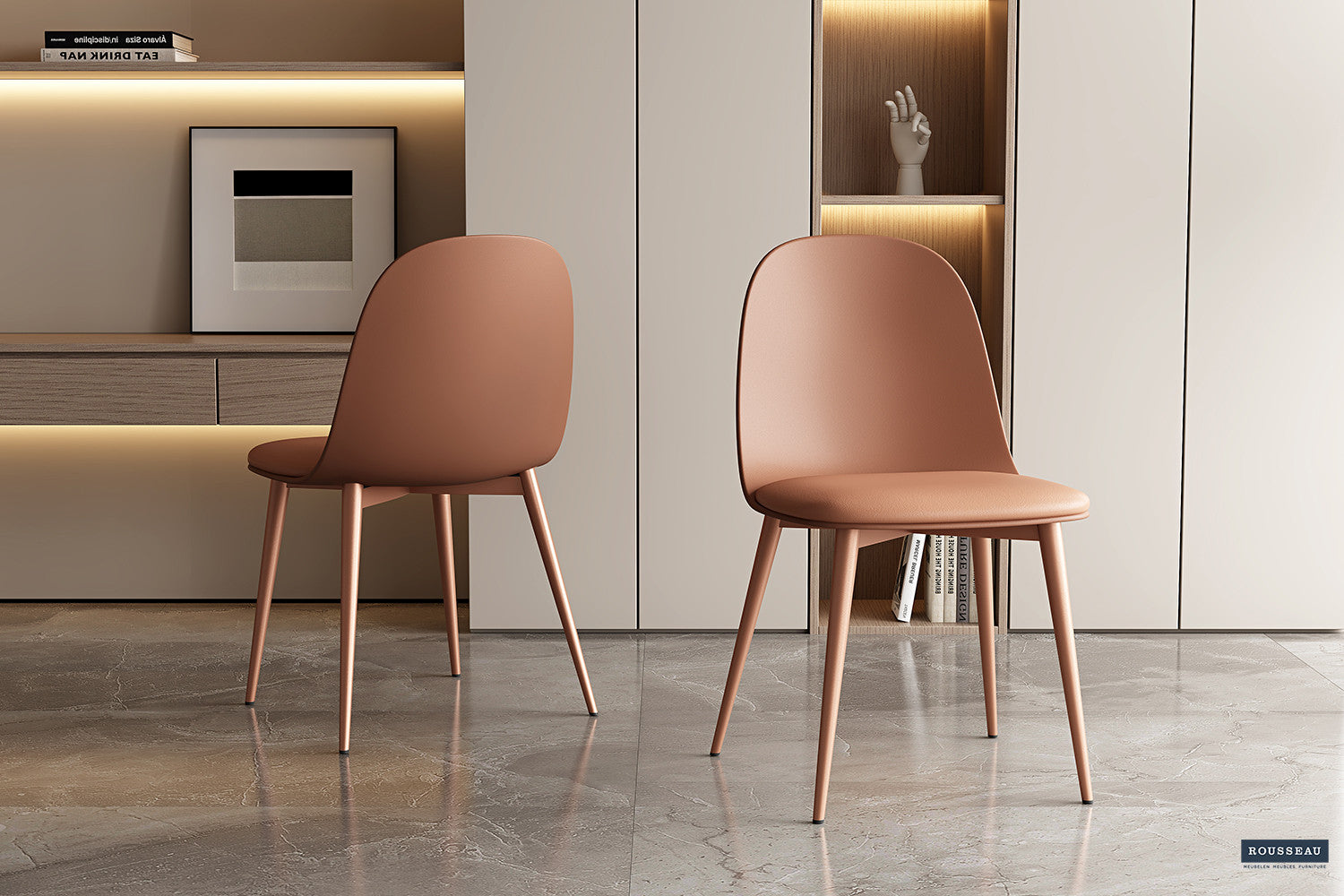 Stoel nolaro Zitting PP kussen PU Terracotta