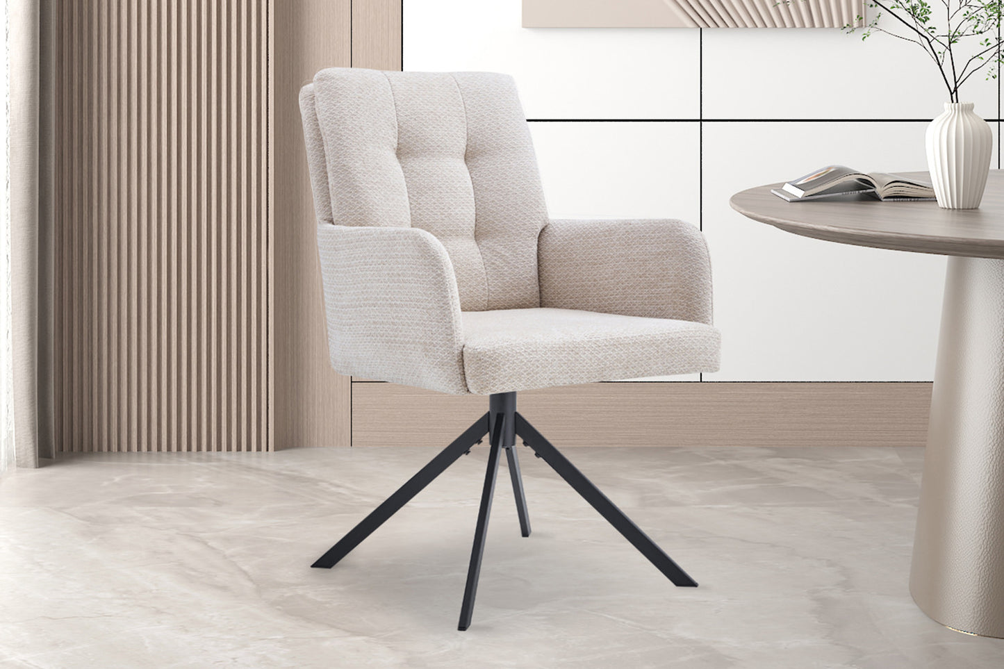 Stoel mirello Draaibaar tot 0 Stof Davis Bliss 75-03 Beige