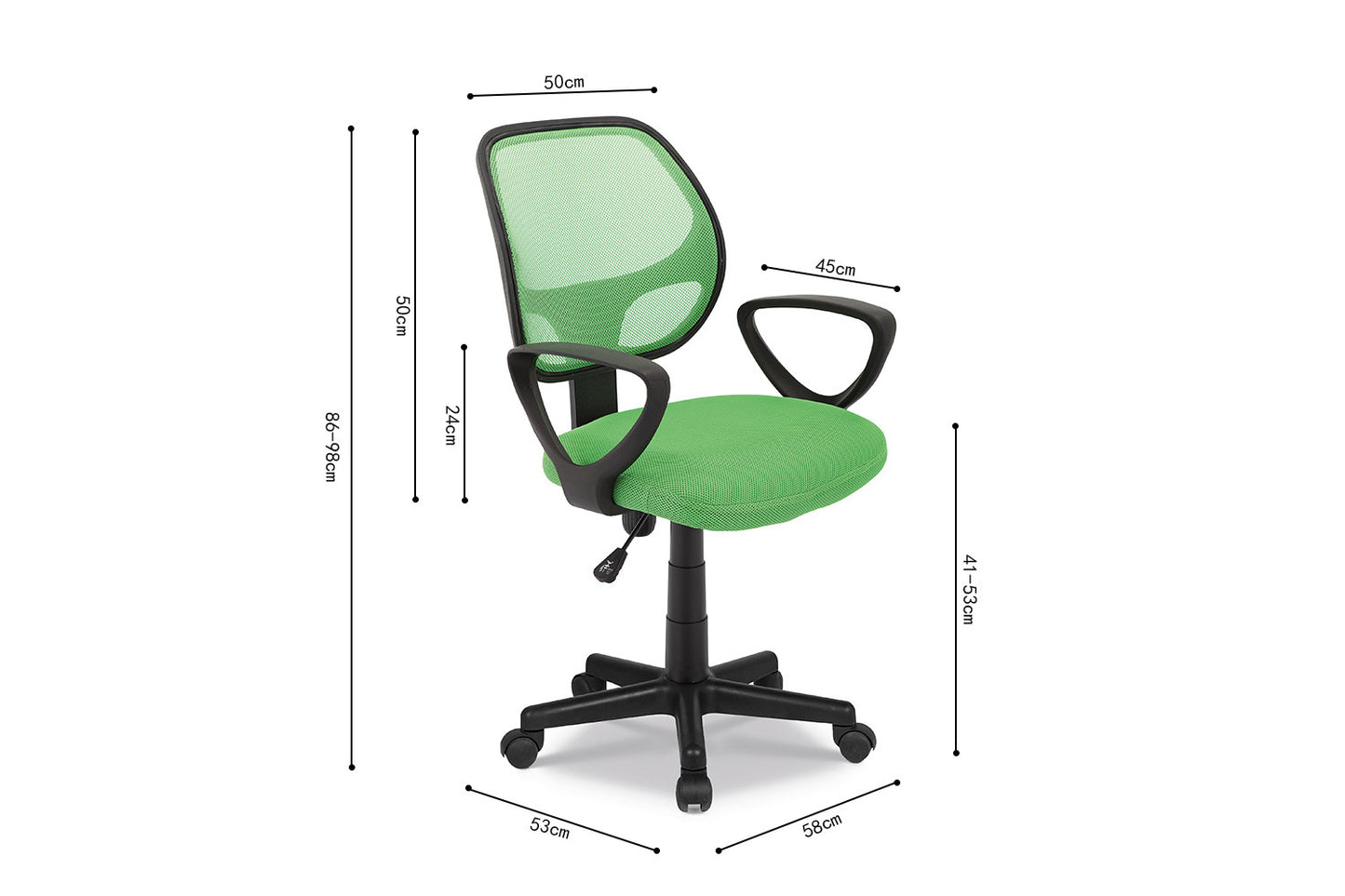 Bureaustoel Hans Mesh Lime