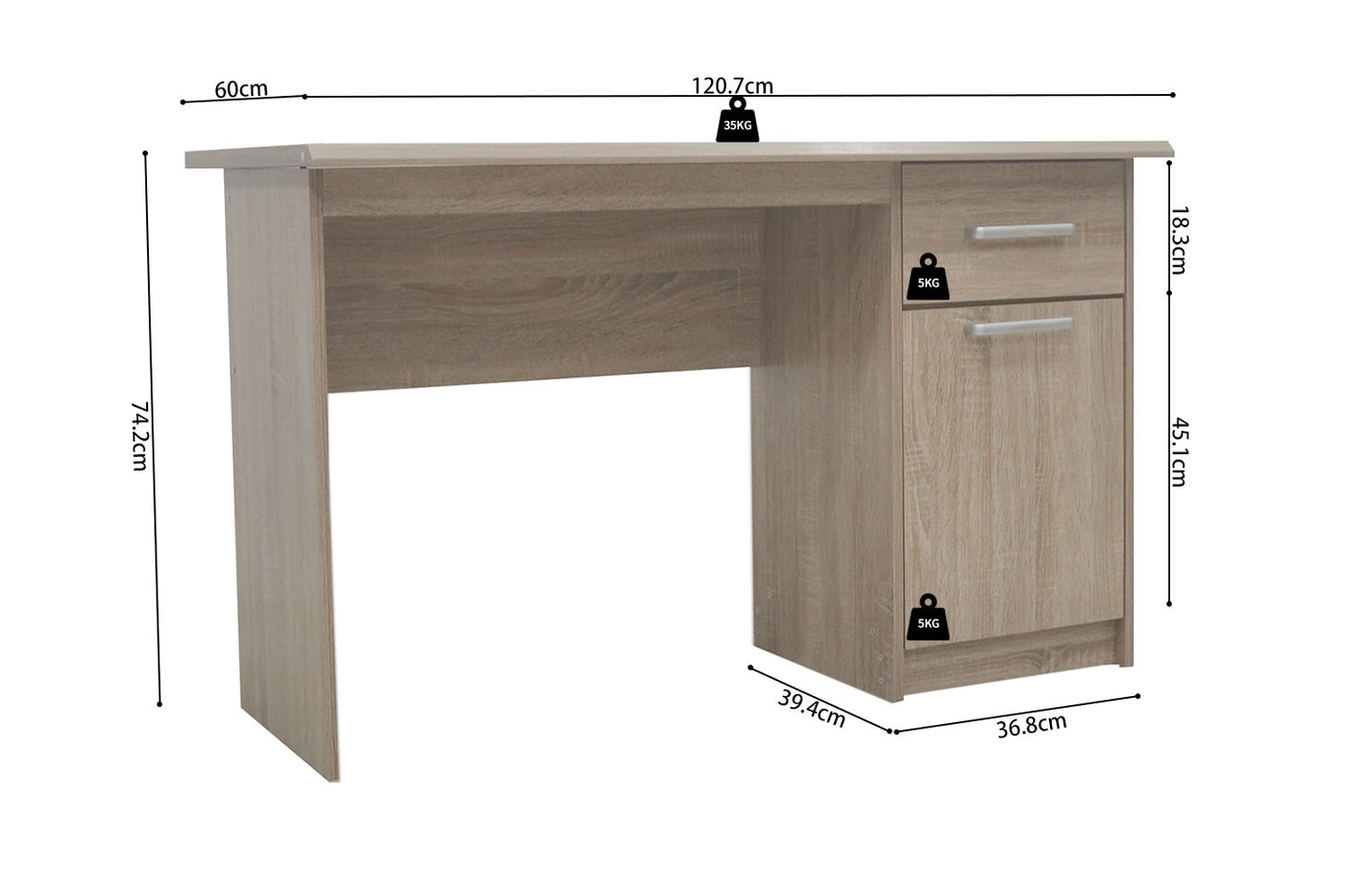 Bureau Saman 1 lade 1 deur Sonoma