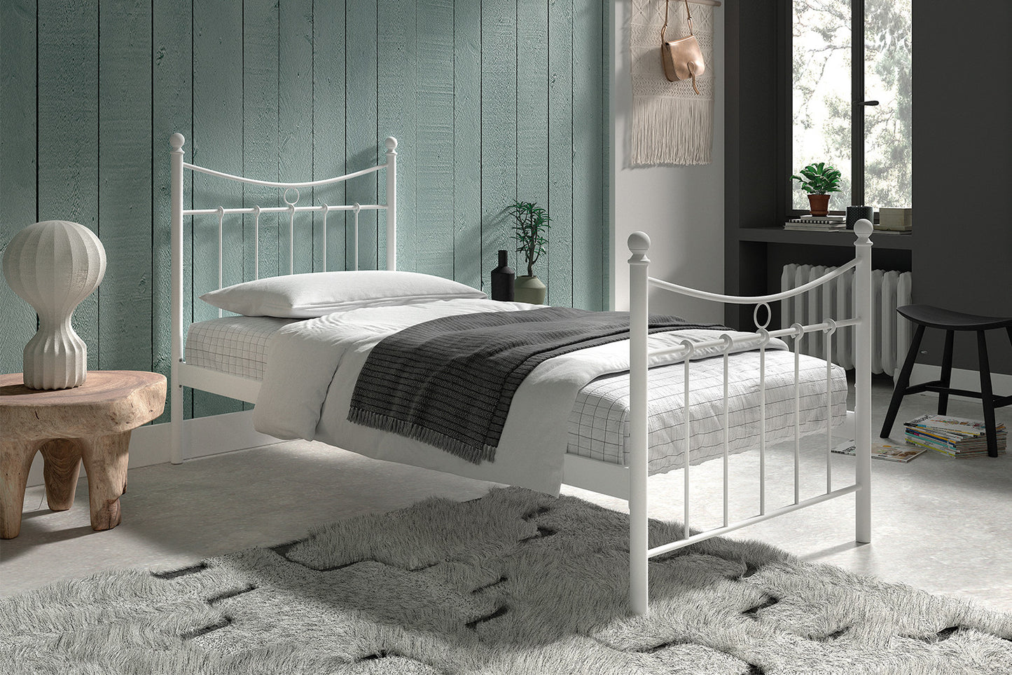 Bed Sandra 90x200 met lattenbodem Wit