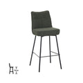 Barkruk Lennon 46x55x107 cm Forest Royal Boucle | Zwart Metaa