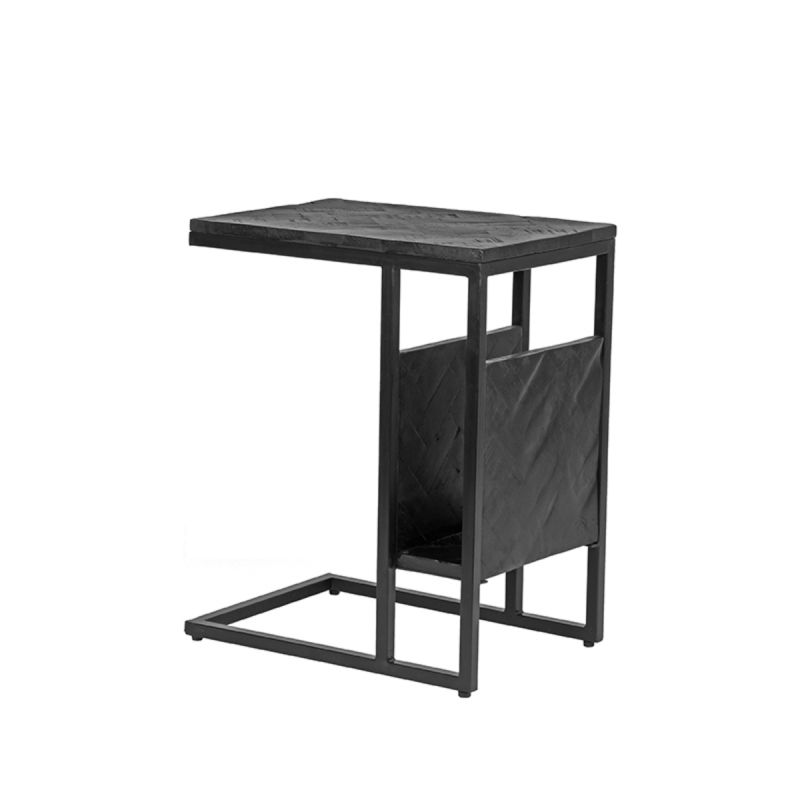 Laptoptafel Shift 35x50x62 cm Zwart Mangohout | Zwart Metaal