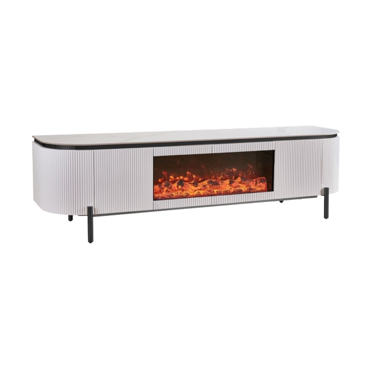 QUA TT WHITE/BLACK FIREPLACE 200X50X55 WHITE CERAMIC