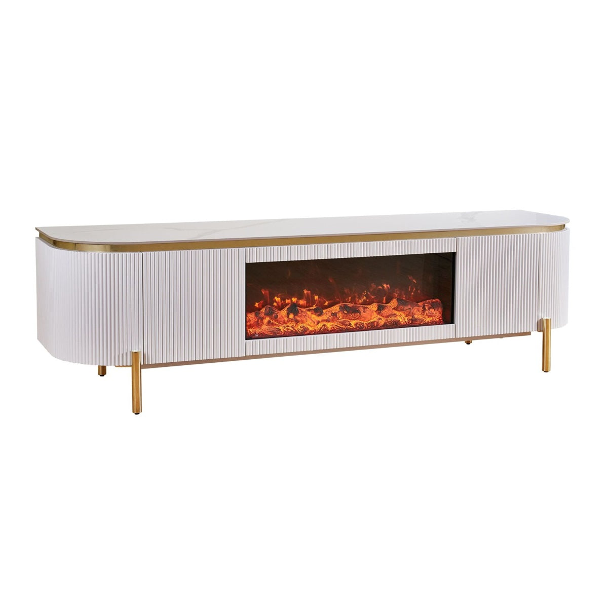 QUA TT GOLD FIREPLACE 200X50X55 WHITE CERAMIC