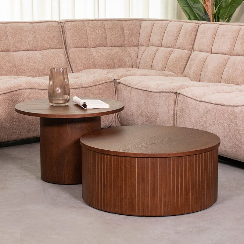 Salontafel Set Oliva 120x70x40 cm Walnoot Eikenhout