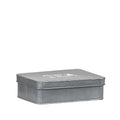 Theedoos 27x19x8 cm Antiek Grijs Metaal