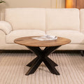 Salontafel Otis 80x80x43 cm Nature Smooth Mangohout | Zwart Metaal