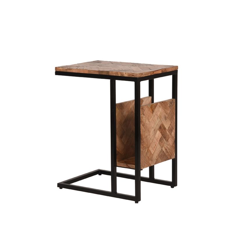 Laptoptafel Shift 35x50x62 cm Rough Mangohout | Zwart Metaal
