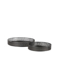 Set Dienbladen 39x39x6 cm Zwart Metaal