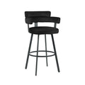 Barkruk Bardio 56x52x101 cm Zwart Fluweel | Zwart Metaal